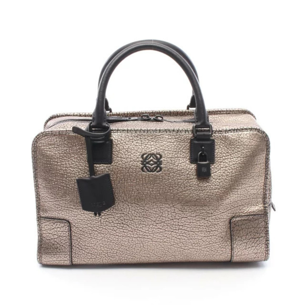 Loewe Amazona Metallic Handbag Leather Gold Tone